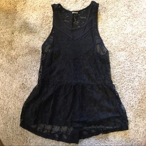 Express lace black tank